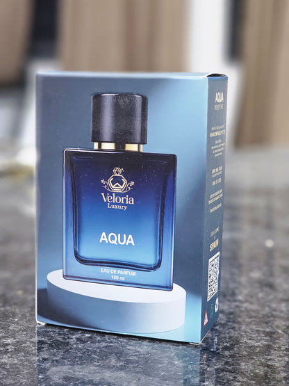 ‘AQUA’ by ‘VELORIA LUXURY’ is an aeromatic aquatic fragrance for Men. This fragrance aims to capture the freashness and strength of the ocean with its aquatic notes.