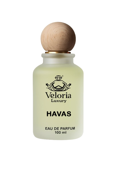 ‘Havas’ by ‘VELORIA LUXURY’ is an aromatic aquatic fragrance with a fresh, fruity opening and a warm,  woody dry down. It is known for its longevity and projection, making it a popular choice for those  seeking a bold and captivating scent.