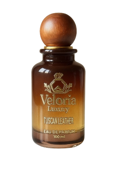 ‘Tuscan Leather’ by ‘VELORIA LUXURY’ is a unisex fragrance known for its bold leather accord, enhanced by fruity and spicy notes.