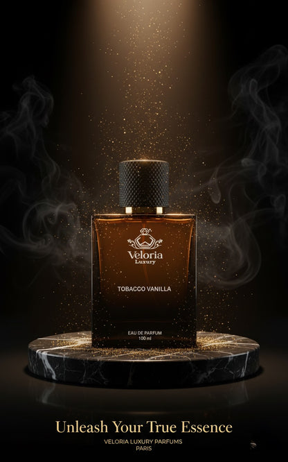 ‘TOBACCO VANILLA’ by ‘VELORIA LUXURY’ is an opulent, warm and iconic fragrance.It blends the Rich smoky notes of Tonacco leaf with the sweet, creamy essence of vanilla. The fragrance  features spicy notes.