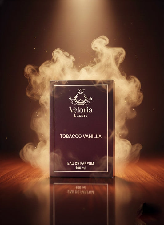 ‘TOBACCO VANILLA’ by ‘VELORIA LUXURY’ is an opulent, warm and iconic fragrance.It blends the Rich smoky notes of Tonacco leaf with the sweet, creamy essence of vanilla. The fragrance  features spicy notes.